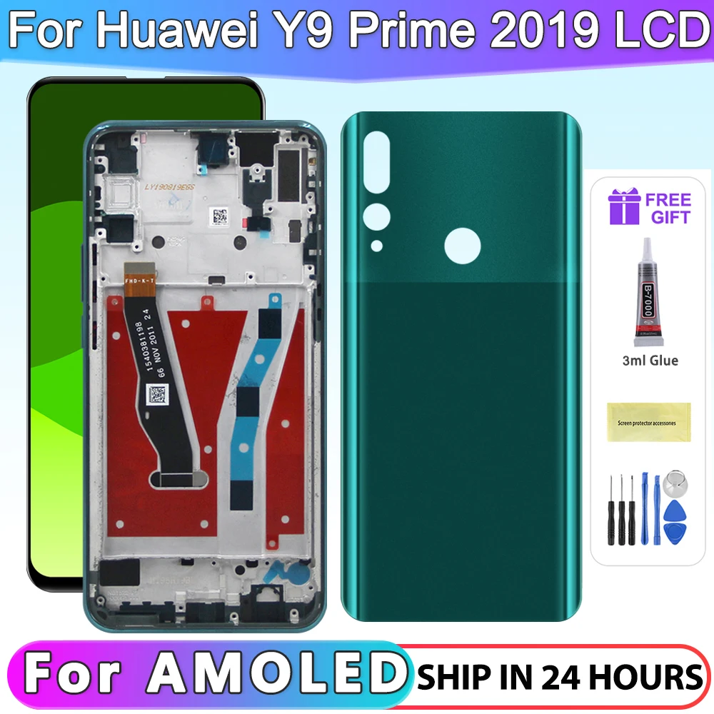 

6.59'' AMOLED Display For Huawei Y9 Prime 2019 Lcd Touch Screen Digitizer Assembly For huawei P Smart Z STK-LX1 LCD Replacement