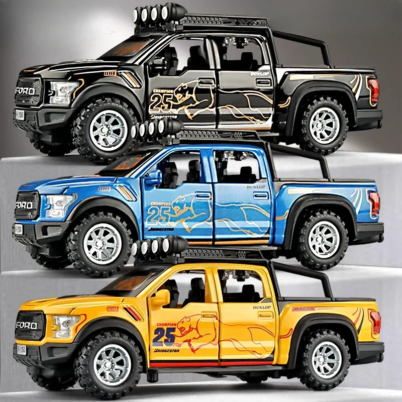 Original F-150 RAPTOR Pickup Truck Simulated Alloy Car Off-road Vehicle Anime Action Figure Model Toys Car Gifts Collection