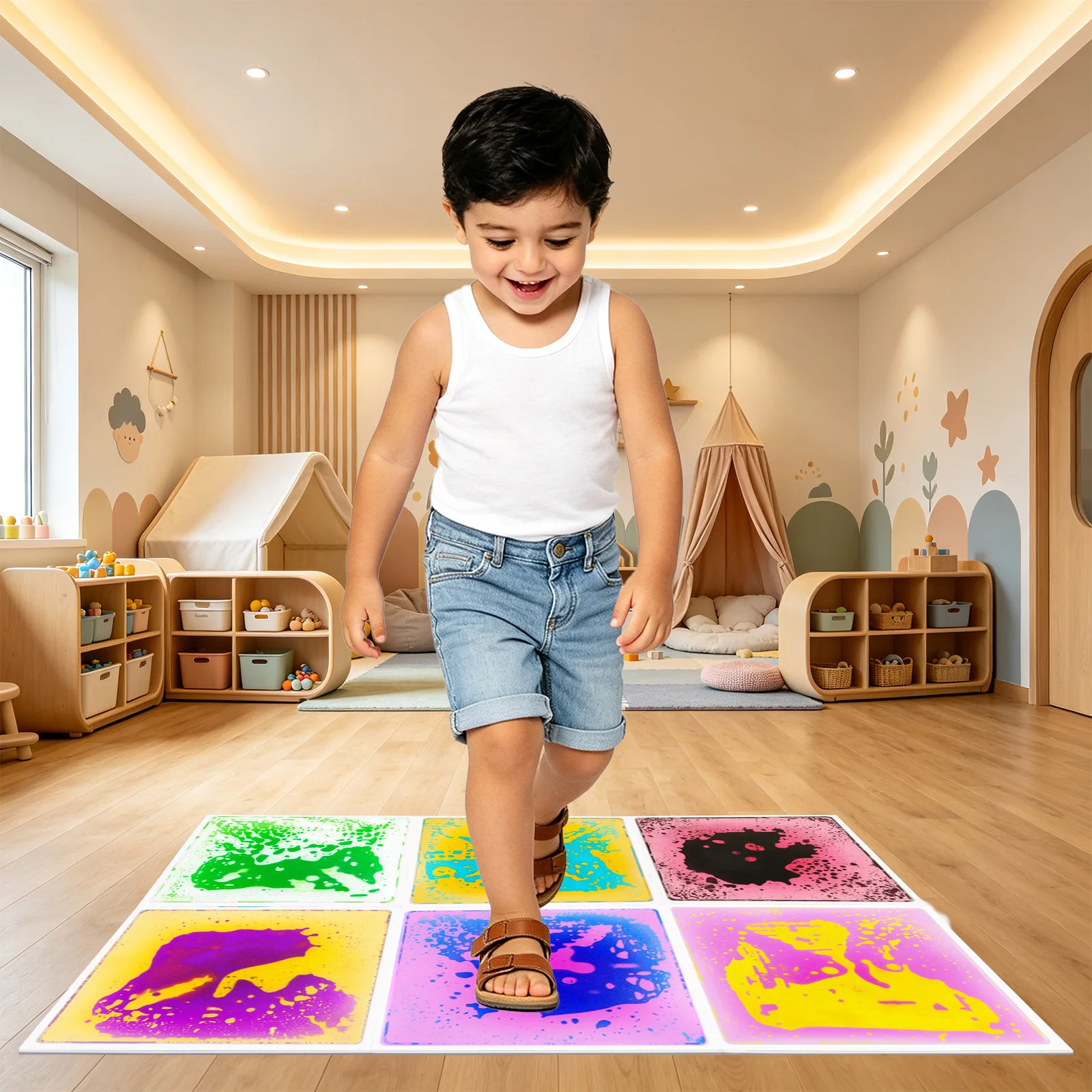 Sensory Walking Pads Kids Soft Textured Floor Pads Sensory Integration Play Mat For Home Kindergarten Early Learning