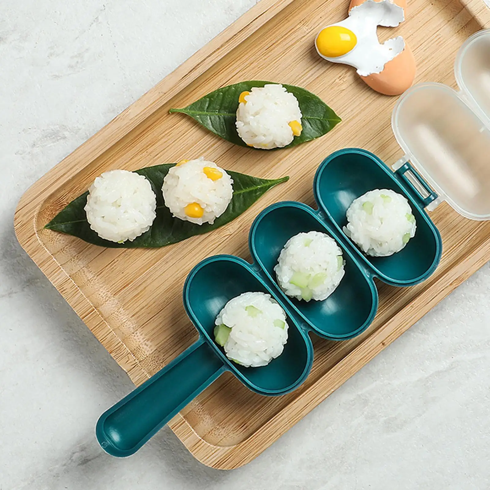 Molde de bola de arroz para Sushi, molde agitador DIY para hacer Sushi, cubierta transparente, molde esférico para Sushi Onigiri, molde para hacer Bento, herramientas de cocina