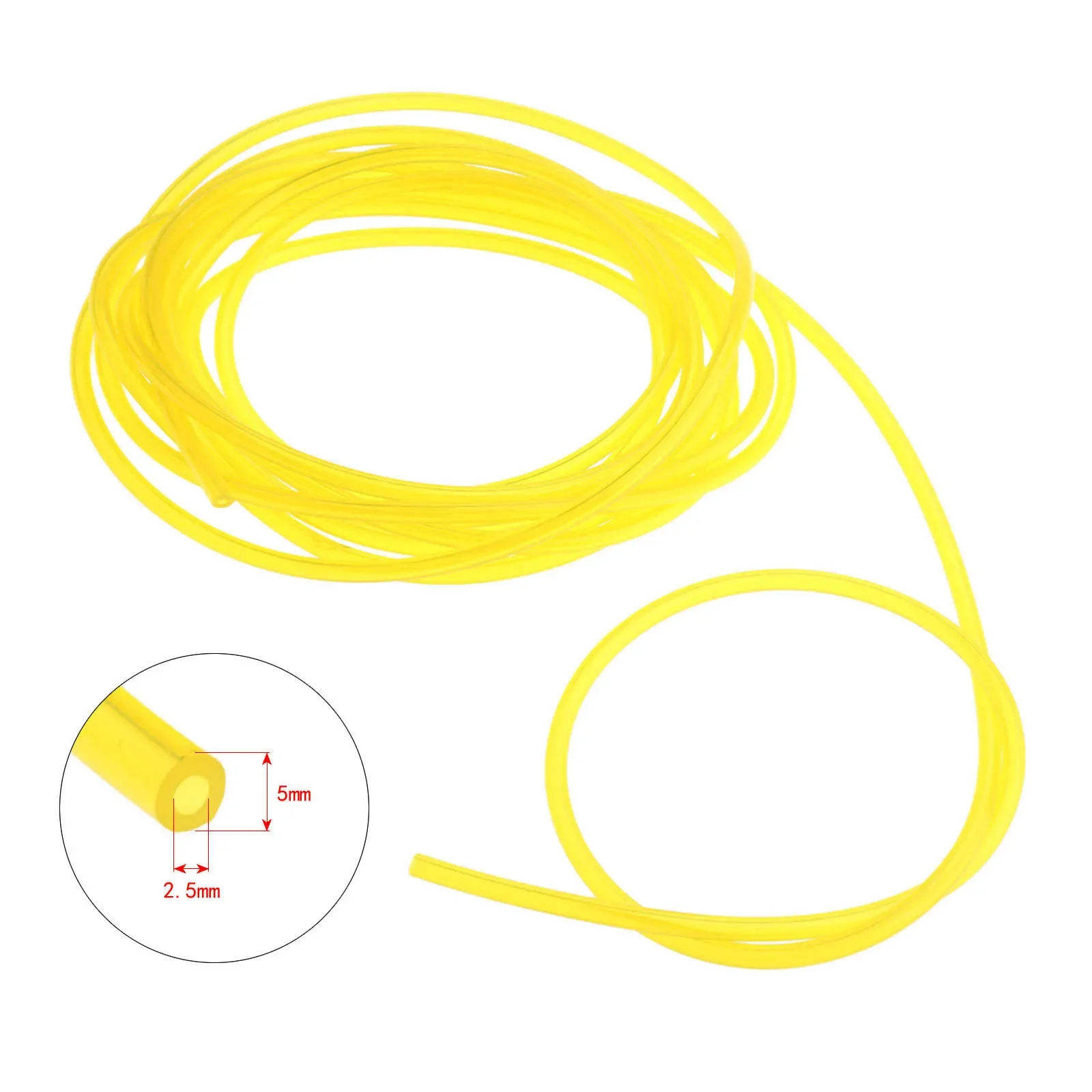 5M Gas Engine Machine Oil Pipe Yellow Color Fuel Hose For Trimmer Chainsaw Garden Tool Parts