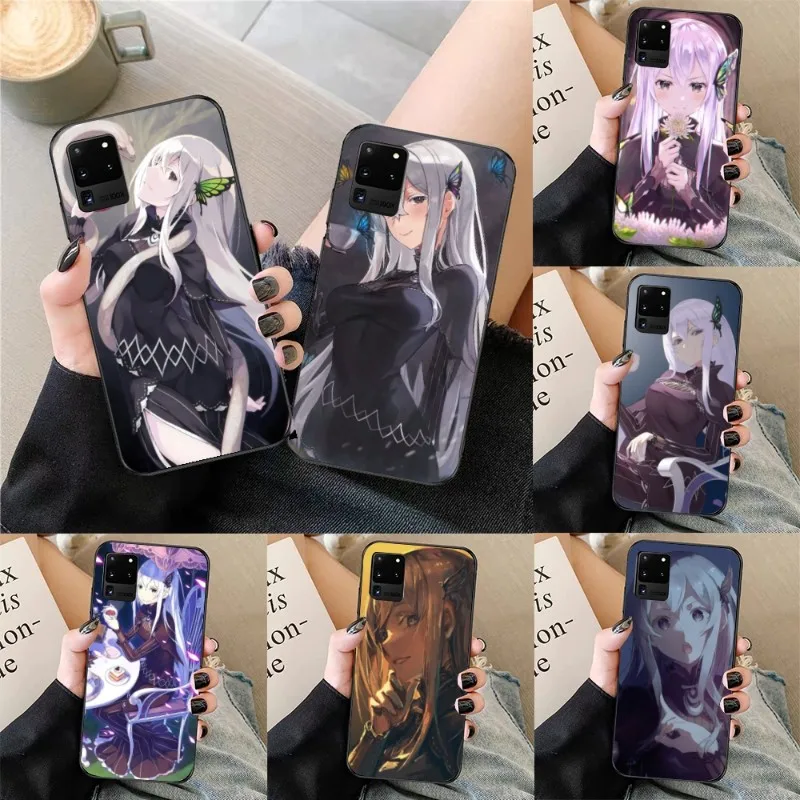 Чехол для телефона с мангой Echidna ReZero для Samsung Galaxy S23 S22 S21 S10 S9 S8 Plus, Сверхмягкие черные чехлы, чехол