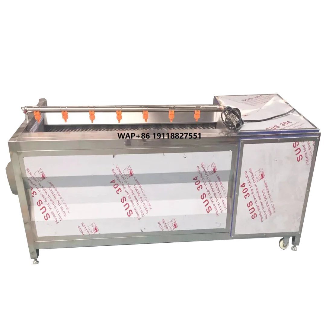 Máquina Eficiente para Pelar y Limpiar Frutas y Verduras con Diseño de Cepillo para Productos Frescos como Ajo, Maíz y Soja