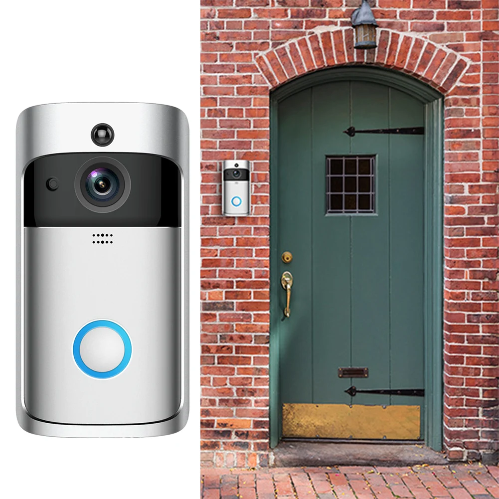 WiFi Wireless Door Bell 2 Way Audio Home Door Bell Cloud Storage with Noise Cancelling Microphone Smart Human Detection