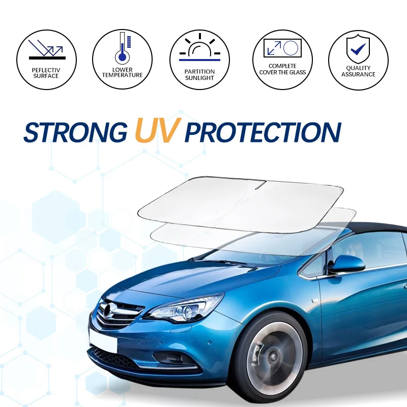 

Windshield Sun Shade For Opel Cascada Sunshade Sun Visor Protector Foldable Blocks UV Rays Keep Your Car Cooler