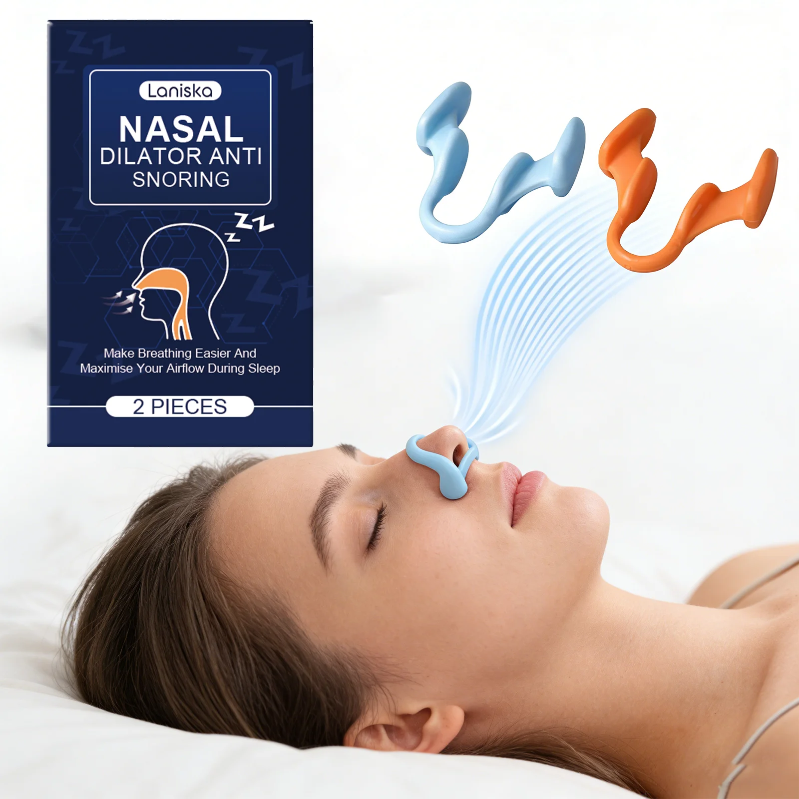 Soft Silicone Nasal Dilator Internal Nasal Strips for Quiet Sleep Better Airflow Comfortable Nasal Care Anti Snore Sleep Aid