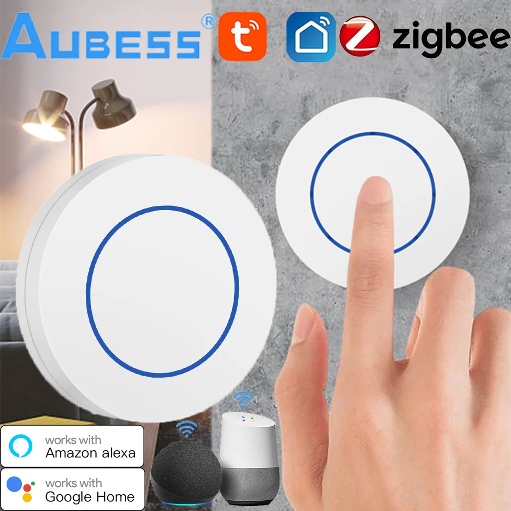 Tuya Zigbee Knop Smart Scene Switch Met Batterij Multi-Scene Koppeling Afstandsbediening Intelligente Smart Home Zigbee Gateway Nodig