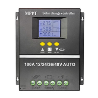 100A MPPT Solar Charge Controller LCD Display Dual USB Intelligent Regulator for 12V/24V/36V/48V Auto RV Acid Lithium Battery