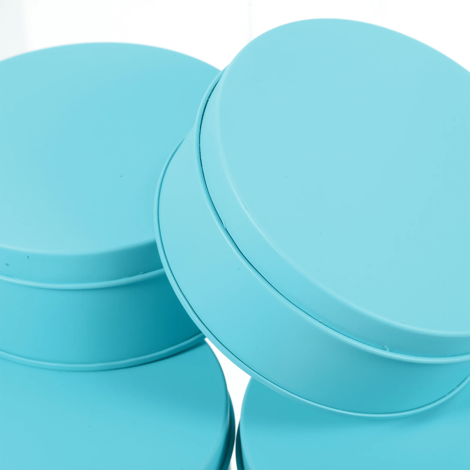 

6 Pcs Cookie Jars Iron Tank Storage Box Candy Containers with Lids Canister Tin Tins Sky-blue