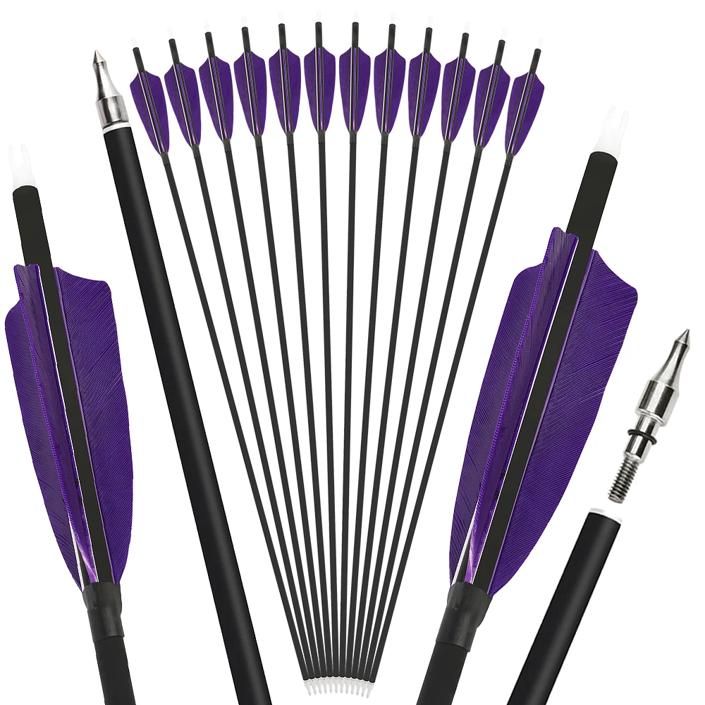 

‌ Смешанная карбоновая стрела SP500 28 дюймов 30 дюймов 31 дюйм с 4-дюймовым пером индейки для изогнутого лука, аксессуары для тренировочной мишени для охоты и стрельбы