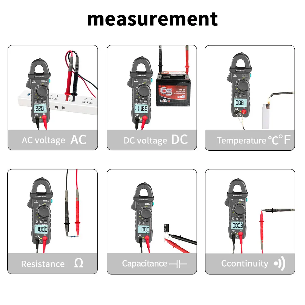 ZOYI DC/AC 1mA ZT-QS7 Hochpräzises Zangenmessgerät True RMS Digitalmultimeter mit Stromleckerkennung von Haushaltsgeräten