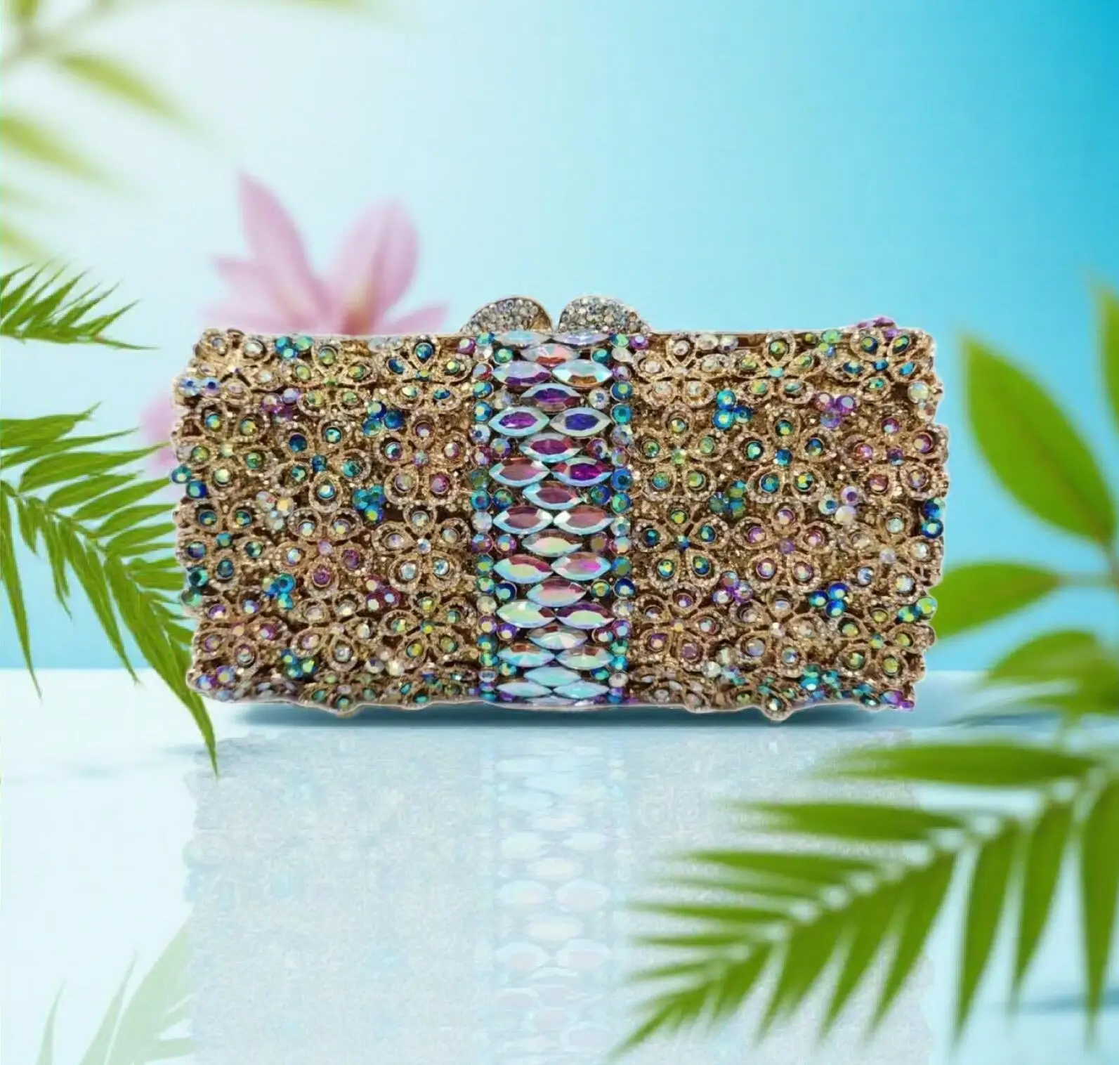 

Diamond-encrusted Dinner Bag Banquet Hollowed Out Full Of Diamonds Women's Stone Clutch Bag Rhinestone Purse Borse Paglia Donna