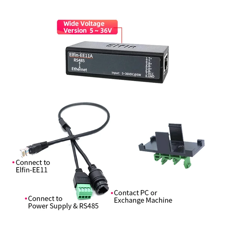 BNVN-Serial Port RS485 To Ethernet Device IOT Server Module Elfin-EE11A Support Modbus TCP Protocol
