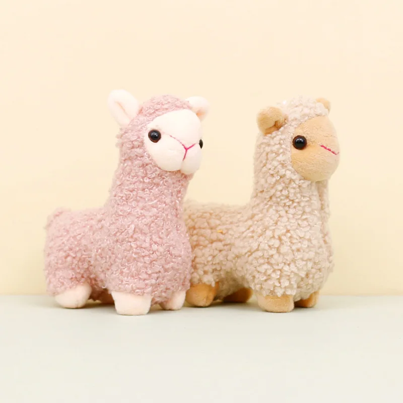 1Pcs 12CM Cartoon Alpaca Keychain Pendant Cute Grass Mud Horse Plush Toys Doll Backpack Charm Dolls Girls Birthday Small Gifts