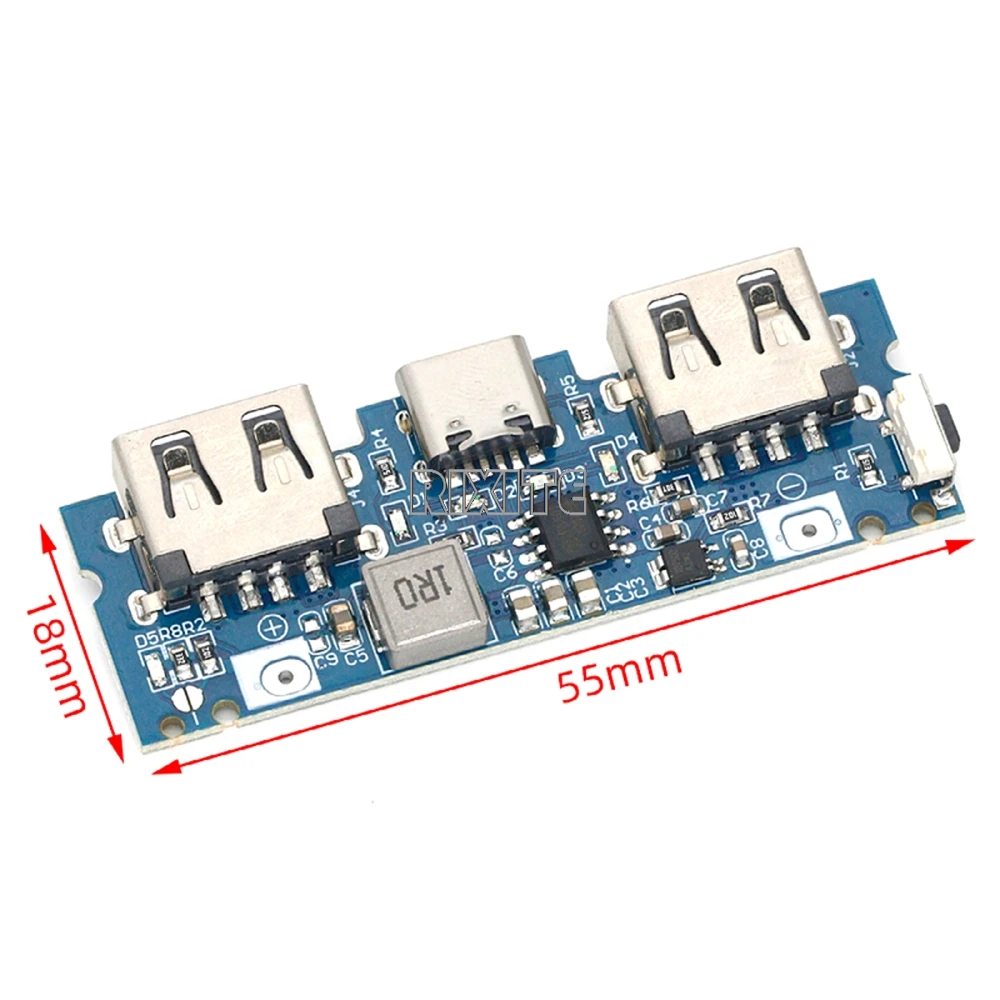 Micro/Type-C USB 5V 2.4A Dual USB 18650 Boost Battery Charger Board Mobile Power Bank Accessories For Phone DIY