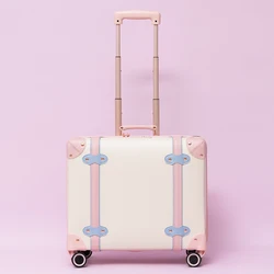 Retro Boarding Small Suitcase Female Carry-Ons 16/18-inch Luggage Children Trolley Case Rolling Luggage Sets Male 20 * 30 * 40