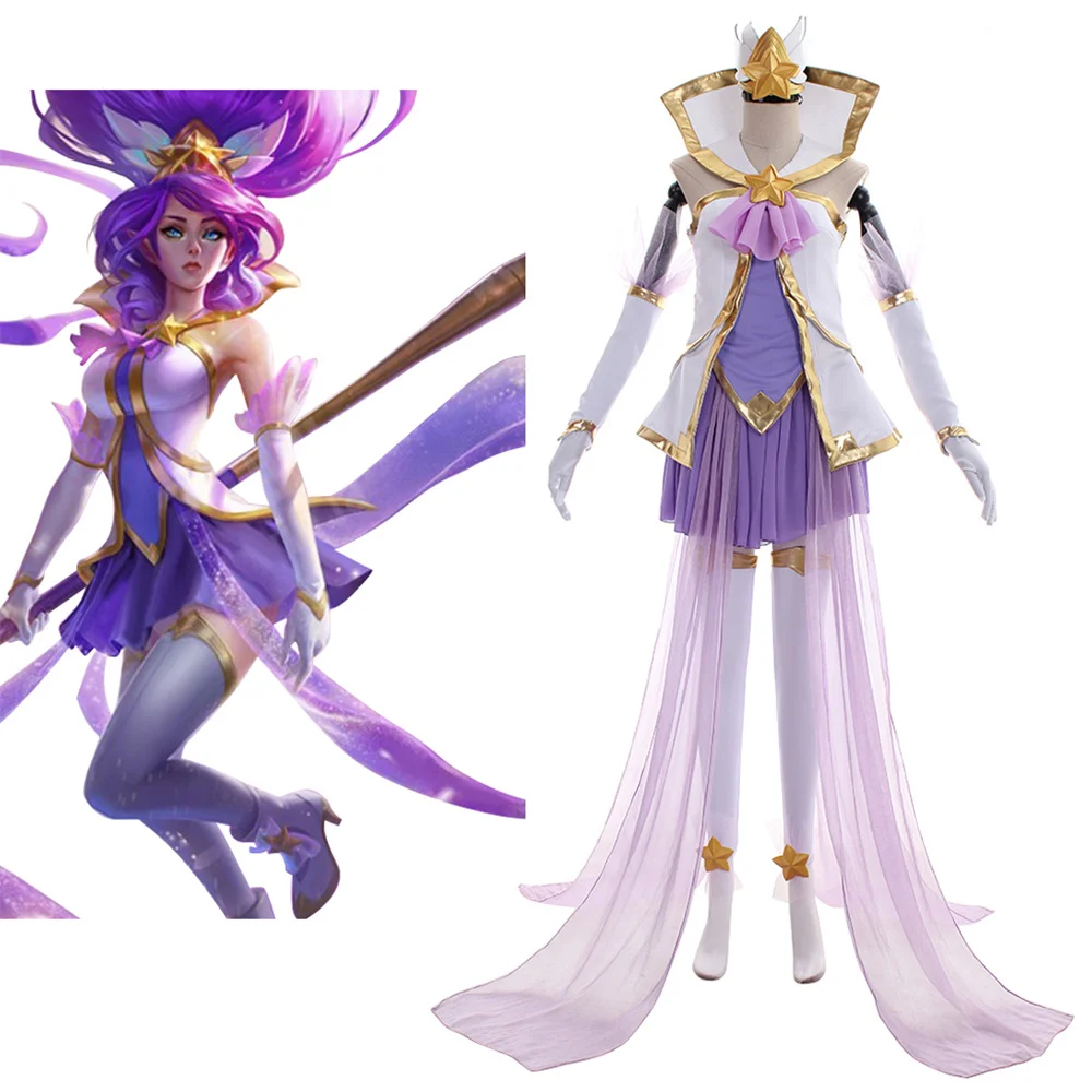 LOL Star Guardian Janna przebranie na karnawał seksowne kobiety garnitury Halloween strój na przyjęcie bożonarodzeniowe