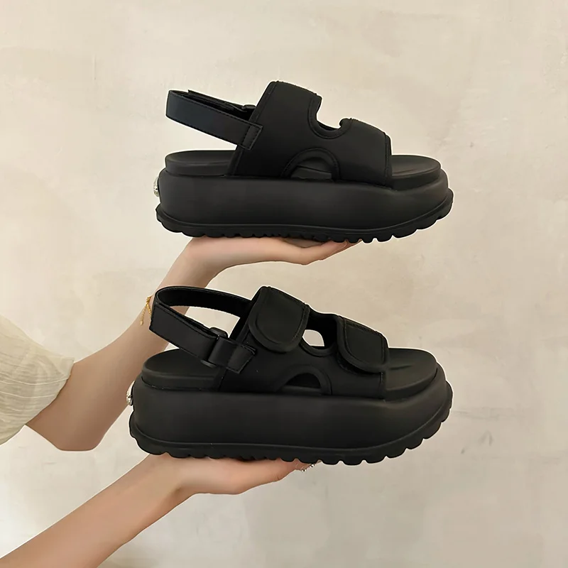 2023 Frauen Sommer neue lässige Plattform Sandalen Stretch Stoff Mode Schuhe Frauen elegante Keile Kreuz weibliche Freizeit schuhe Größe