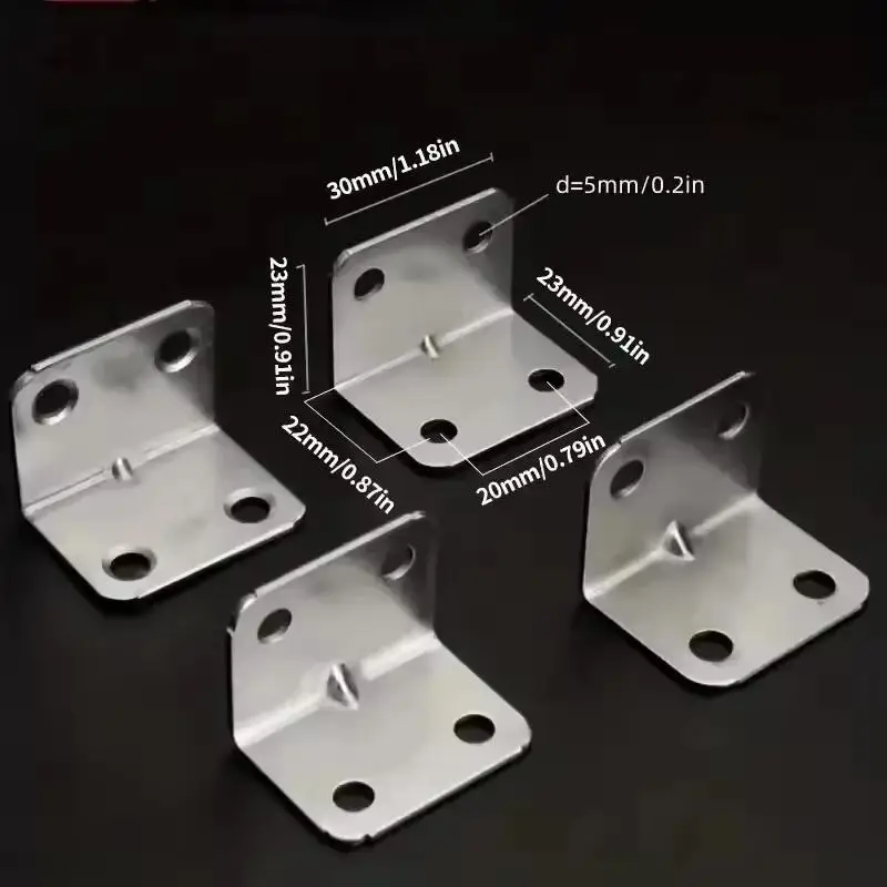 20pcs Angle Iron Board Table Chair Cabinet Wardrobe Fixed Connector 90-degree Angle Plate Bracket Shelf Brackets Accessories
