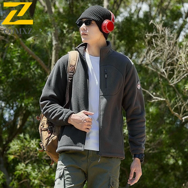 

2025 New Lambswool Jacket Men's Autumn Winter Outdoor Fashion Soft Fleece Windproof Warm Jackets Hiking Hunting Ski Plush Coat