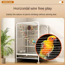 Bird Cage Family Large Tiger Skin Parrot Luxury Villa Large Xuan Feng Special Breeding Cage Octopus Small Bird Cage