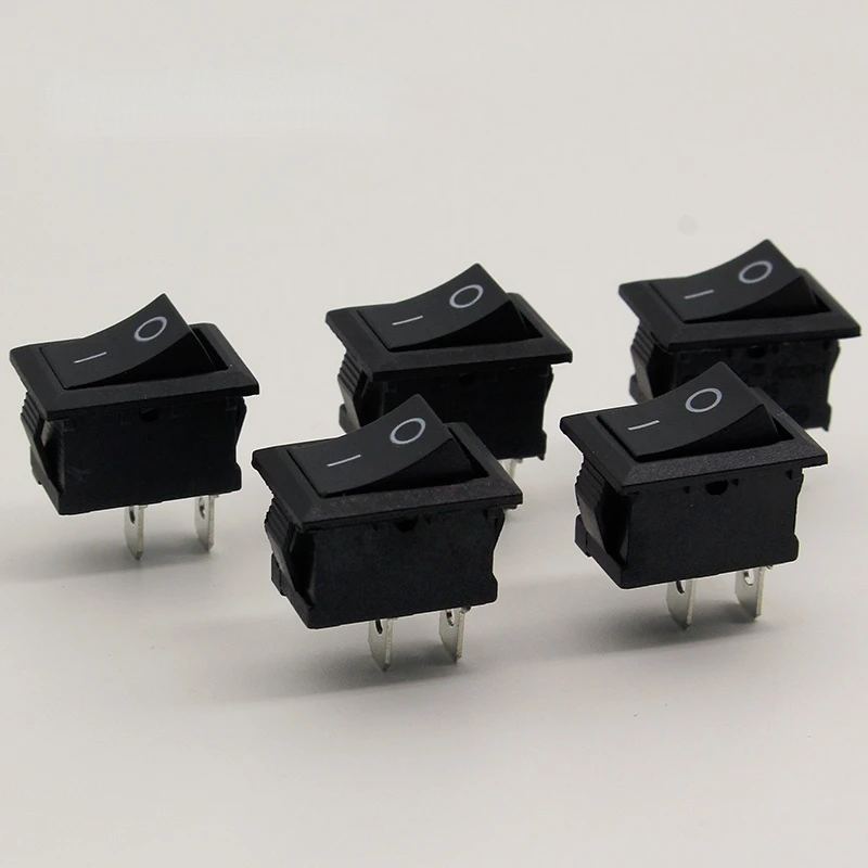 5Pcs/Lot Black Push Button Mini Switch 6A-10A 110V 250V KCD1 2Pin Snap-in On/Off Rocker Switch 5PCS/Lot 21MM*15MM BLACK