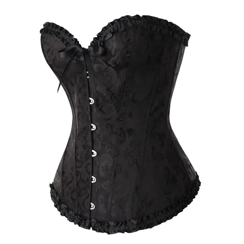 

YBFDO Women Sexy Corsets Bustiers Floral Lace Tops Shapewear Burlesque Vintage Corset Gothic Satin Lingerie Corselet Overbust