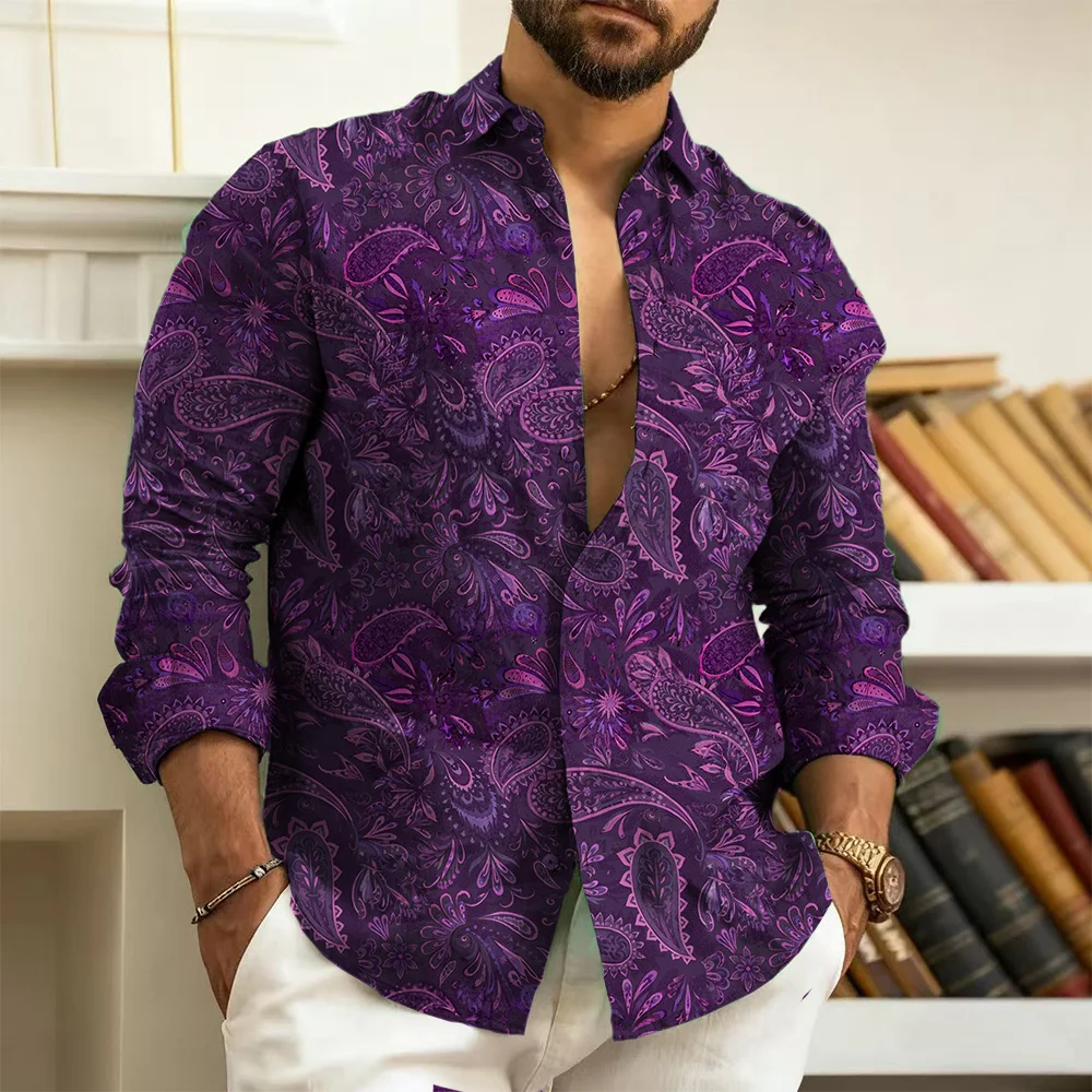 

Мужская рубашка больших размеров S-9xl: этническая модернность — большой и высокий крой, мягкая дышащая ткань, гладкая народная вышивка,