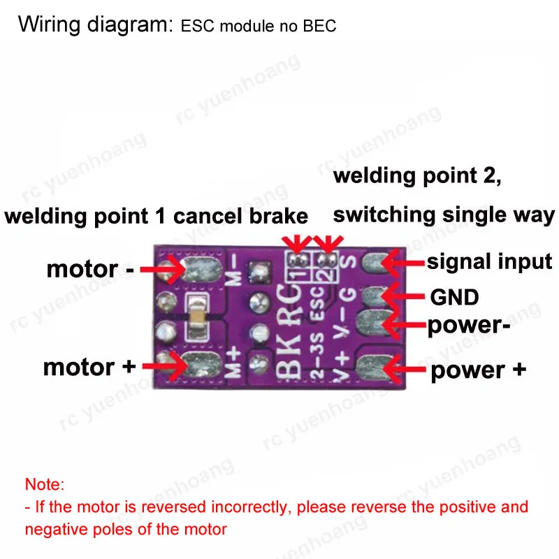 2PCS 2S Brushed ESC 2-3S Single-way/Dual-way Electronic Speed Controller Module for RC Hand-throw Aircraft Model WPL Car Modify