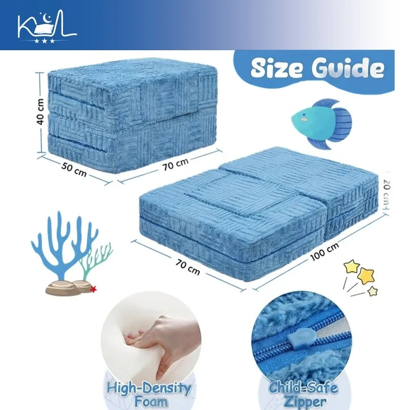 Multifunctional Kids Sofa Bed Foldable Toddler Couch Export Stock Clearance High Quality Compression Packing Boneless Couch