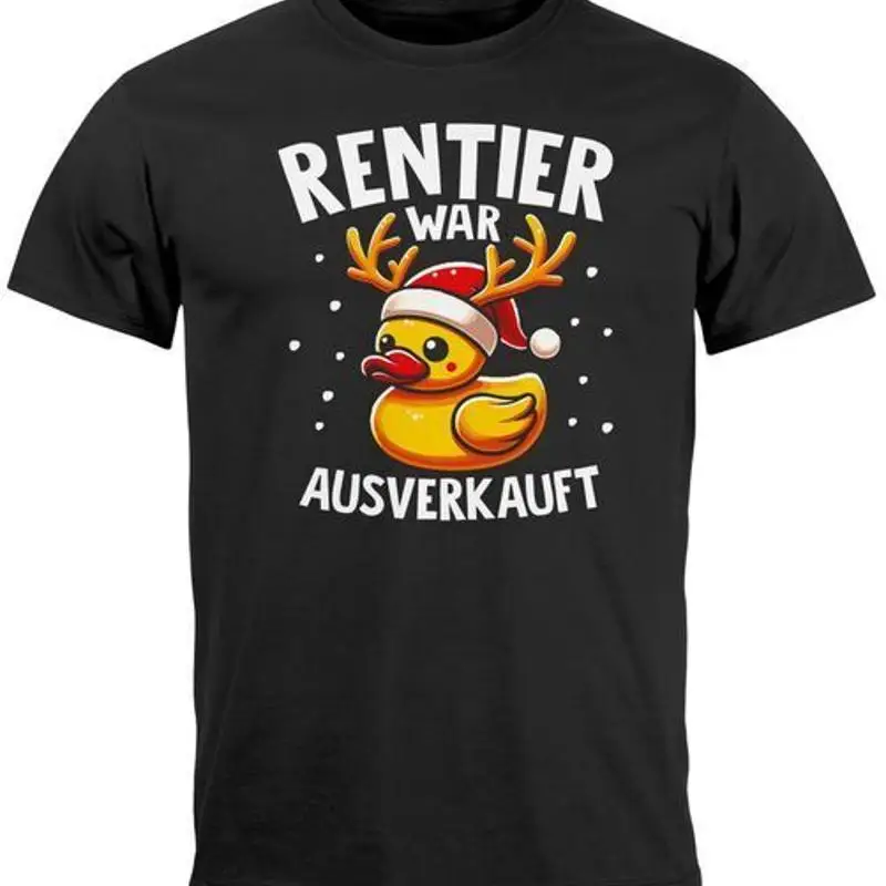 Мужская рождественская футболка с изображением оленя была продана лось с надписью «Забавная утка» XMAS Мужская рождественская футболка с изображением оленя была продана лось с надписью «Забавная утка» XMAS