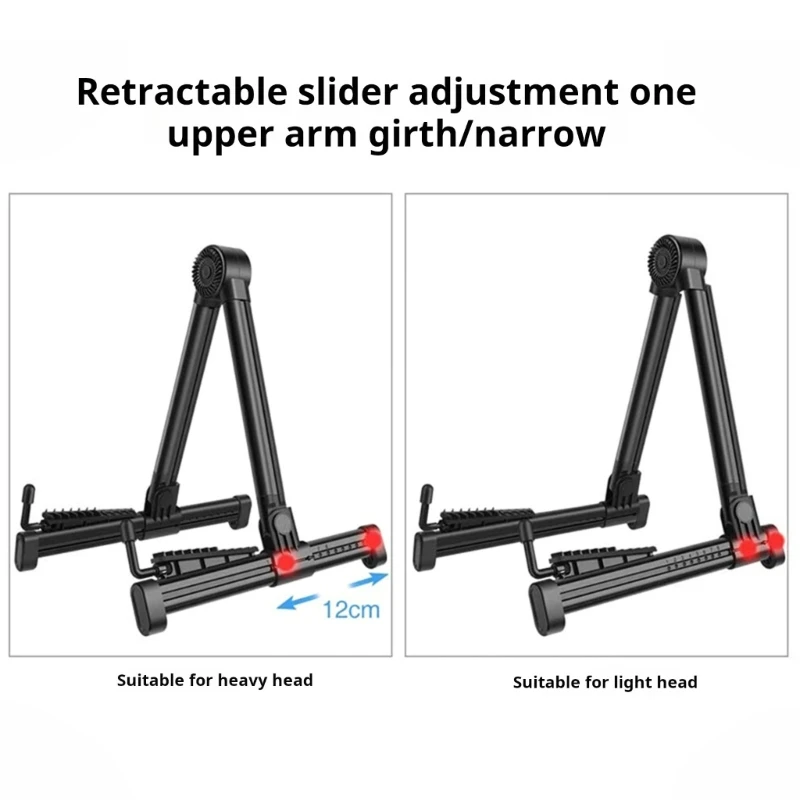 Folding Acoustic Guitar Stand Adjustable Electric Guitar Display Stand Light Weight Floor Guitar Holder Enduring