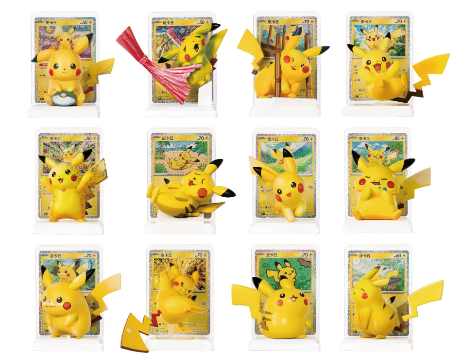 30th Anniversary Pikachu Figure Set Genuine Pokemon Dream Painting Pikachu Figure Simplified Chinese PTCG Collectible Cards Gift