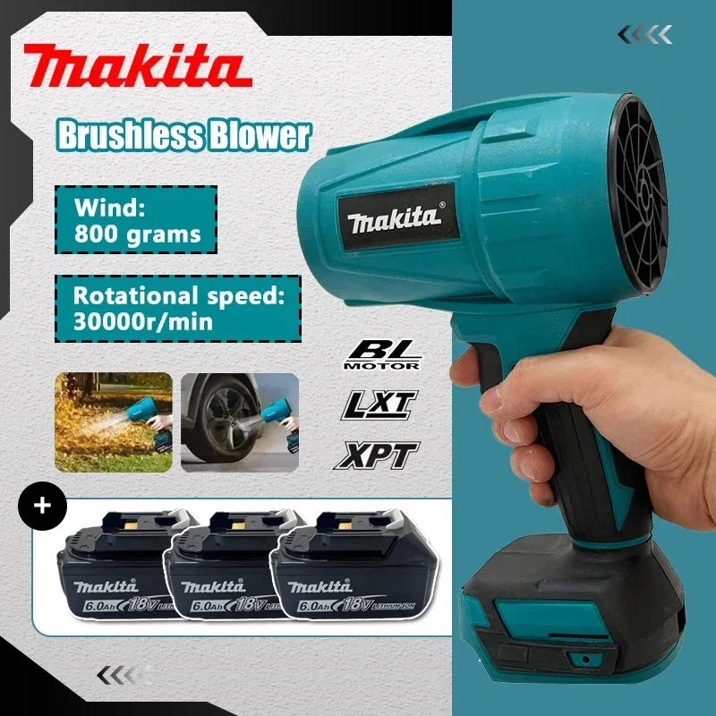 

Makita 30000RPM Brushless High Power Turbo Fan Blowers Electric Handheld Jet Fan Snow Leaf Dust Blowing Tool for 18V Battery