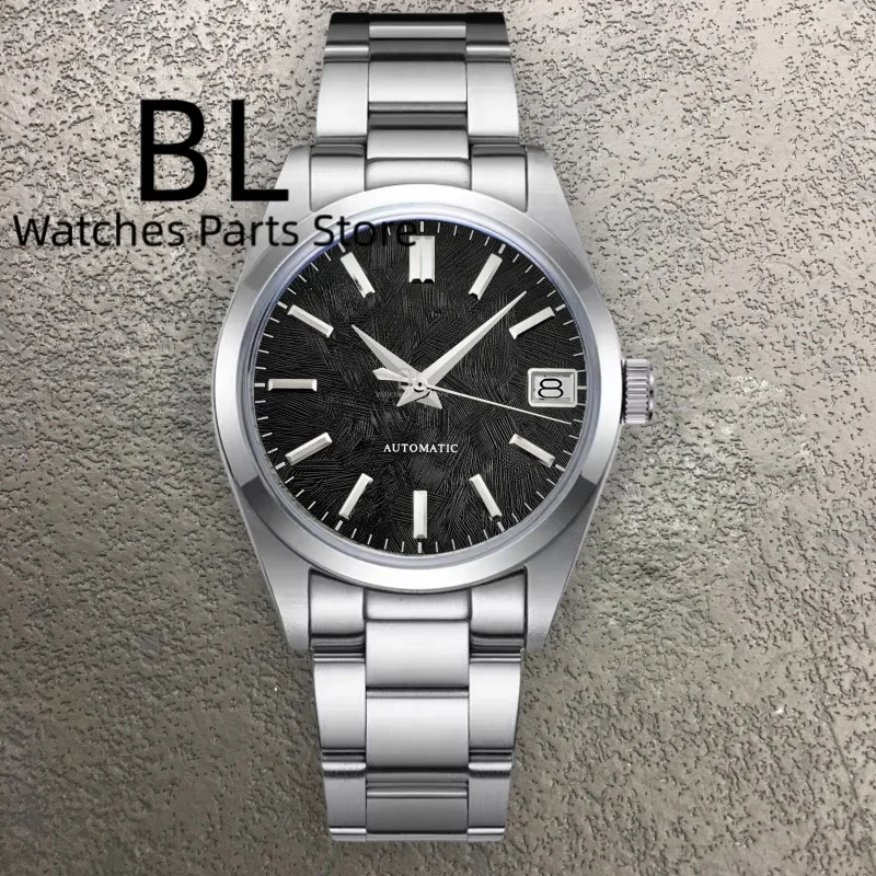 BLIGER 36mm39mm 2 أحجام اسم مخصص NH35 ساعة ميكانيكية Relogio Masculino الياقوت الزجاج مقاوم للماء الجليد الأزرق ساكورا الوردي الهاتفي
