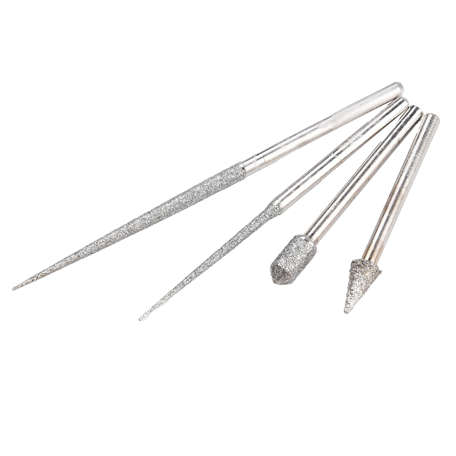 4pcs 3mm Shank Diamond Grinding Head Grinding Needle Bit Burr Mini Drill For Metal Glass Jade Engraving Drilling Carving Tool