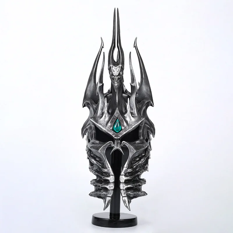 1:1 WOW Lich King หมวกกันน็อกหน้ากากรูปเรซิ่นรวม Stand Collection เครื่องแต่งกาย Party Cosplay แสดง Props ผู้ใหญ่ของขวัญ