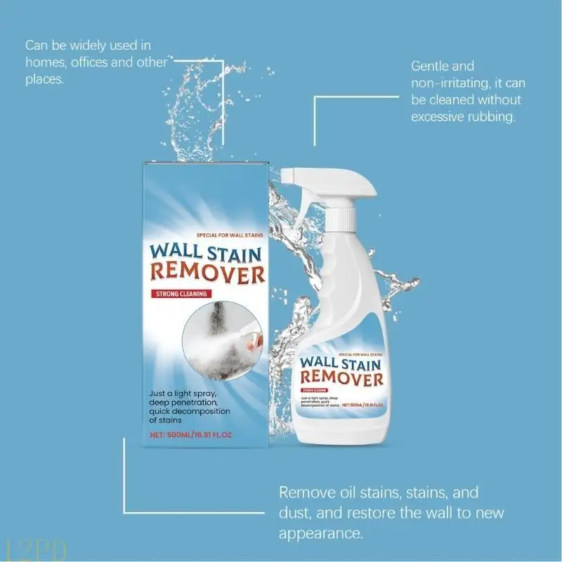 12PD Professional Painted Wall Cleaner Sprinkle, Wall Stain Remover, Multi-Outside Cleaning Solution-500ML