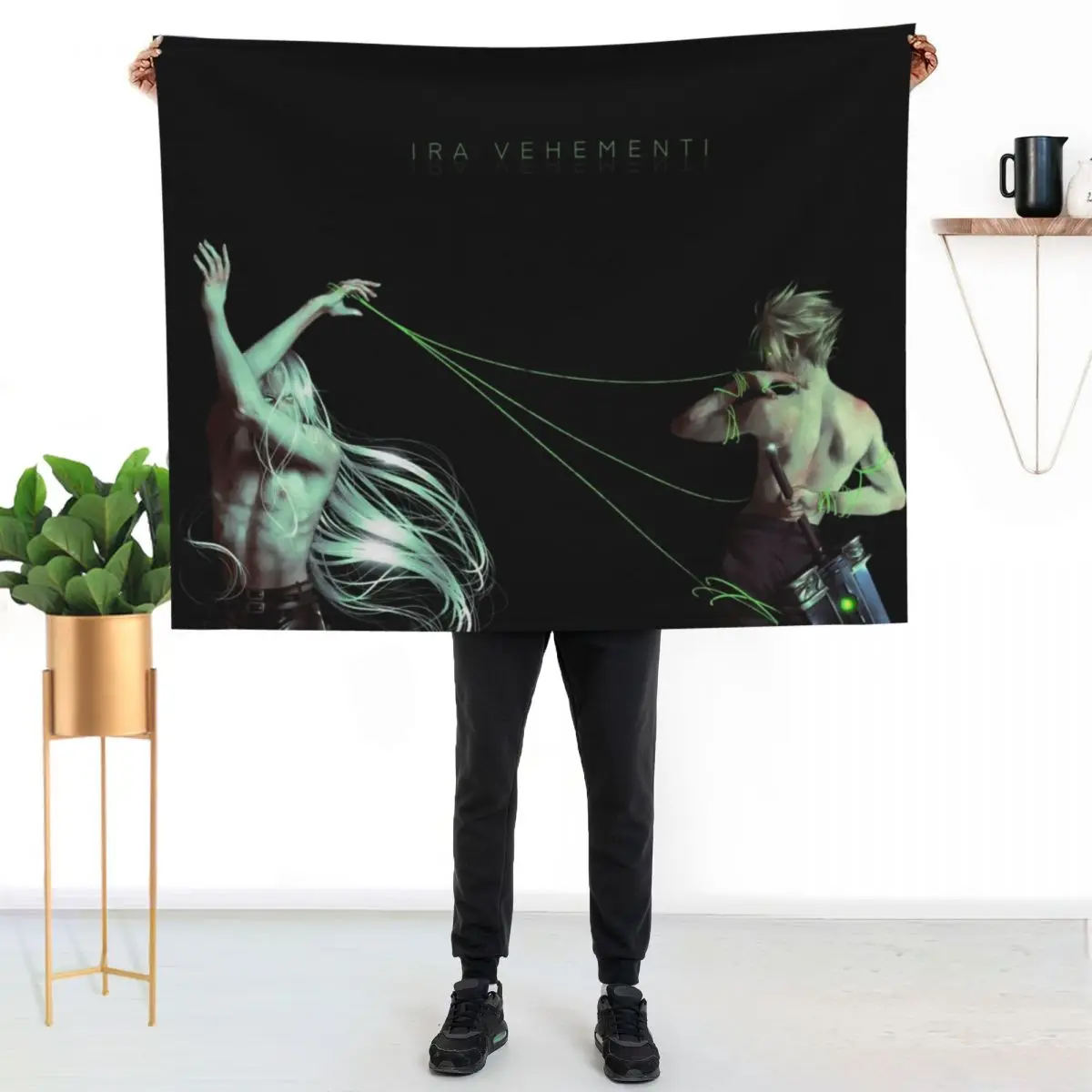 

(HD adjourned) Sephiroth and Cloud Throw Blanket Soft Home Decor Blanket for Couch Bedroom