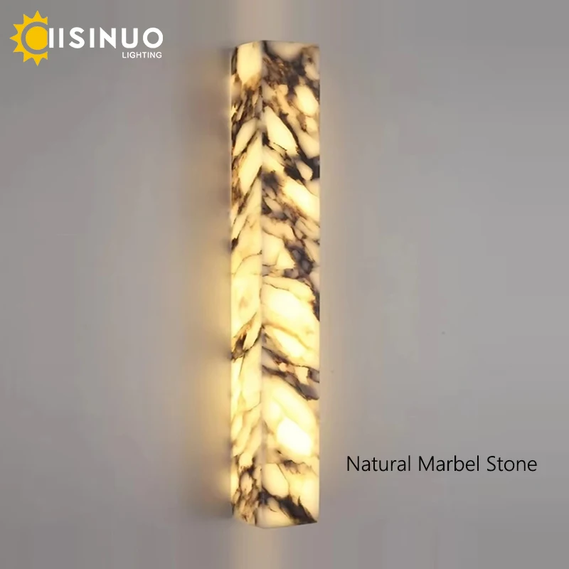 Luxuriöse Wandleuchte aus natürlichem Marmor im kubusischen Stil, Kunstdekoration, Schlafzimmer-Wandleuchte, LED-Wandleuchte für Zuhause, Innenbereich, Wohnzimmer, Flur, Treppen