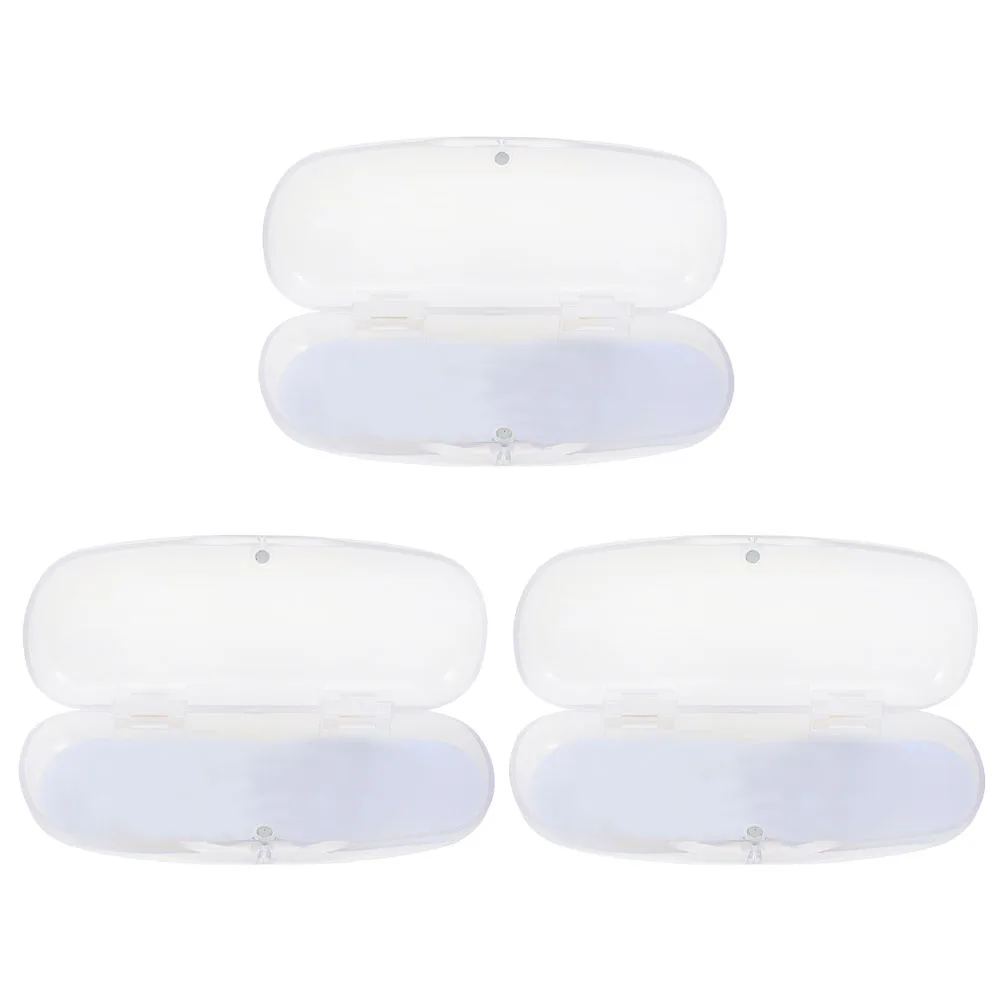 

3 Pcs Glasses Storage Box Eyeglass Case Plastic Dust-proof Portable Sunglasses Organizer Pvc Men Women Clear Frosted Lightweight