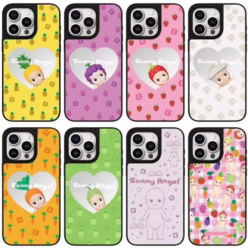 

Cartoon Cute Fruit Baby Mirror Magnetic Phone Case Cover for IPhone 11 12 13 14 15 16 Pro Max Case for IPhone 16 Pro Max