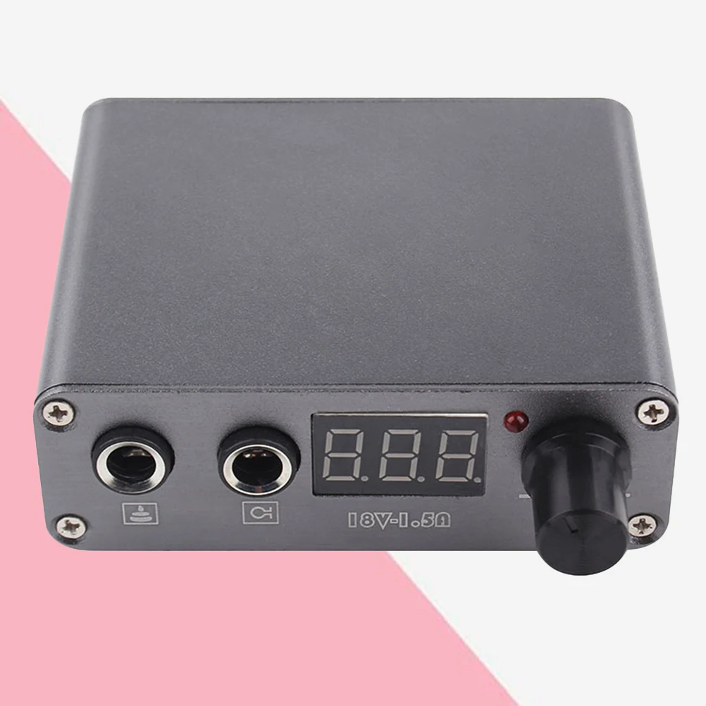 

Mini For Tattoo Machine Lcd Display Stable Voltage Regulator Portable Eu Plug Black Compatible With Liner Shader Machines