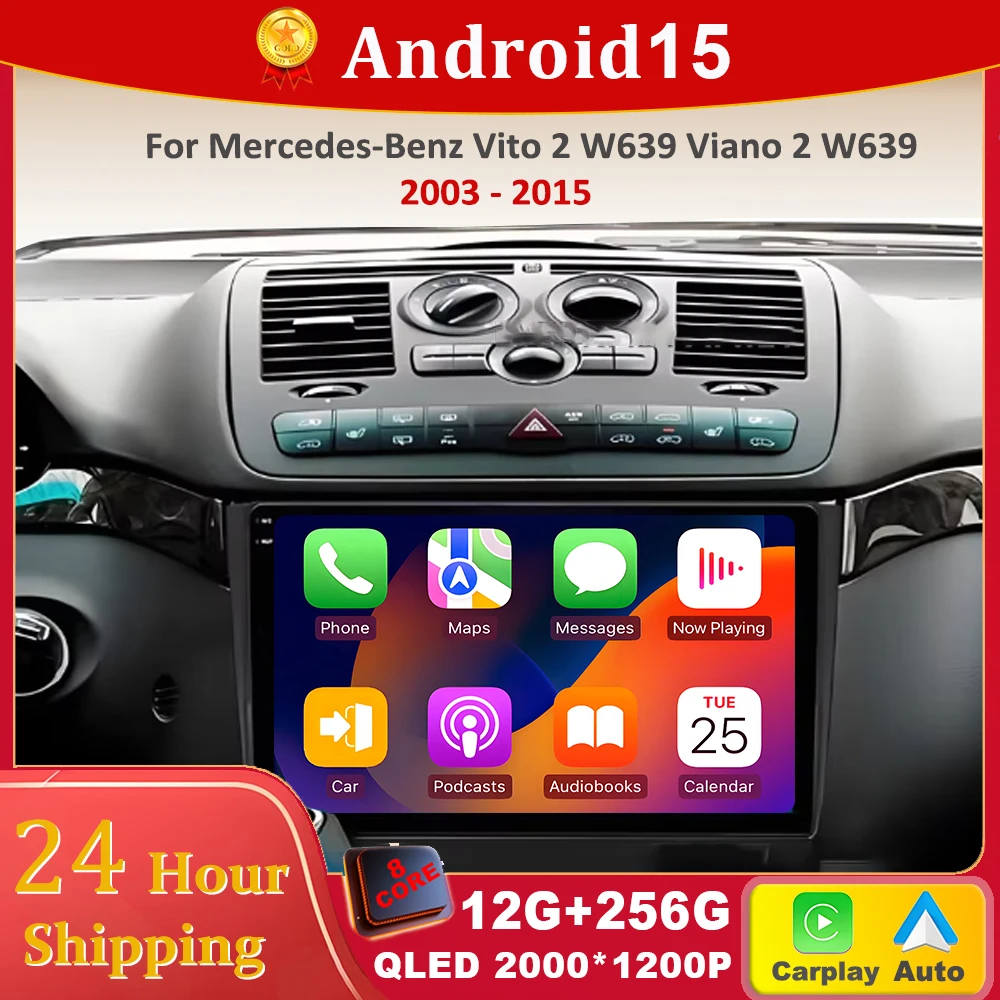 

Android 15 car For Mercedes-Benz Vito 2 W639 Viano 2 W639 2003 - 2015 Car GPS Video Autoradio Navigation Stereo Radio Head Unit