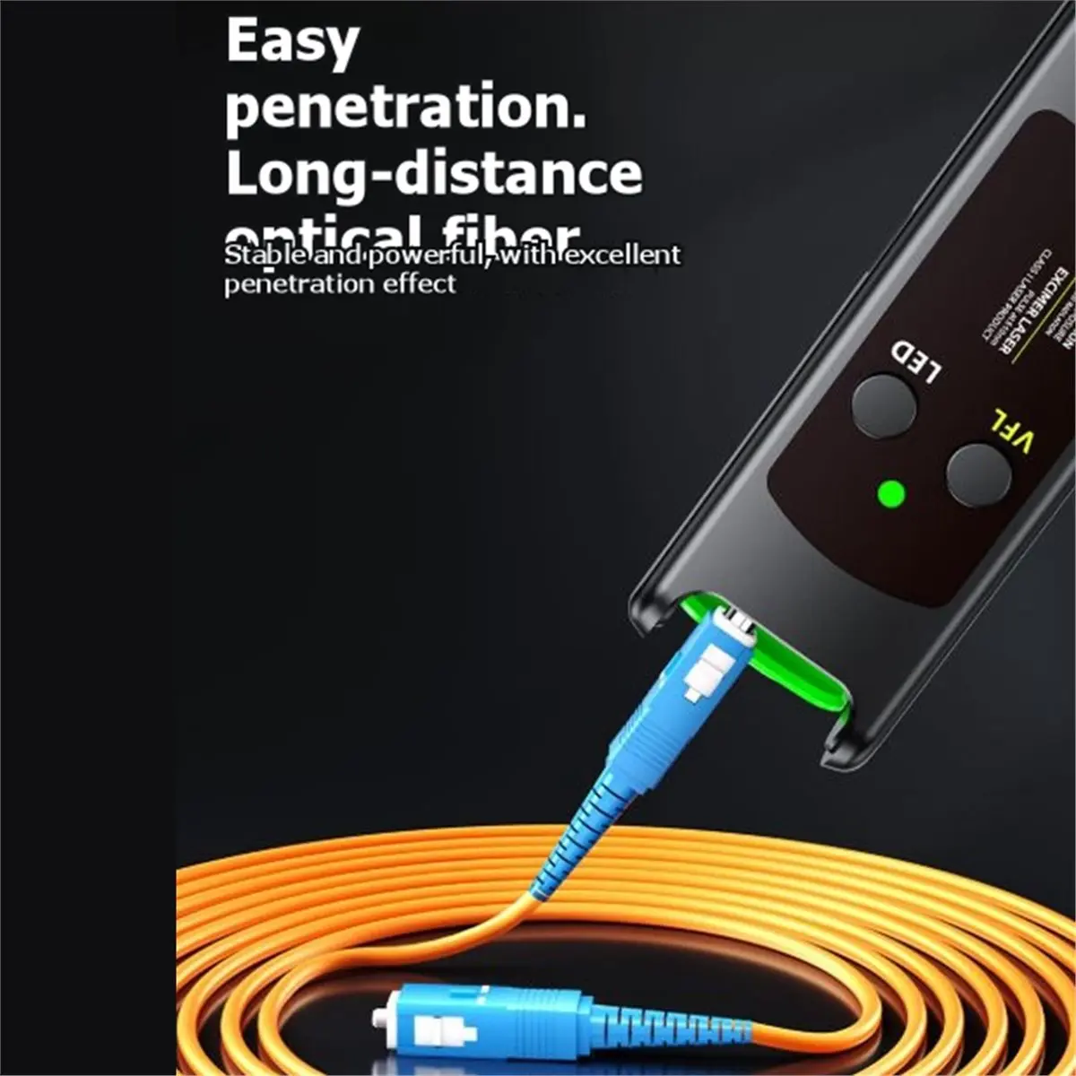30mW Green Light Fiber Optic Visual Fault Locator Rechargeable Type C Compatible with FC SC and Connectors