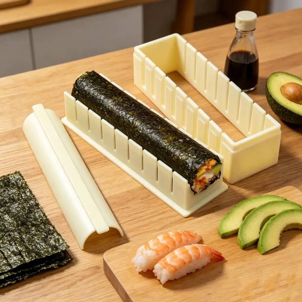 Juego de Moldes para Hacer Sushi para Principiantes – Cuadrados, Redondos y en Forma de Corazón. Kit Fácil de Hacer en Casa para Comidas Rápidas