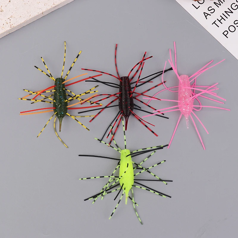 4Pcs 6CM Fishing Soft Baits Swimbait Soft Plastic Lure For Ned Rig Plastic Lure Bass Stick Swimbait Crawfish Lures