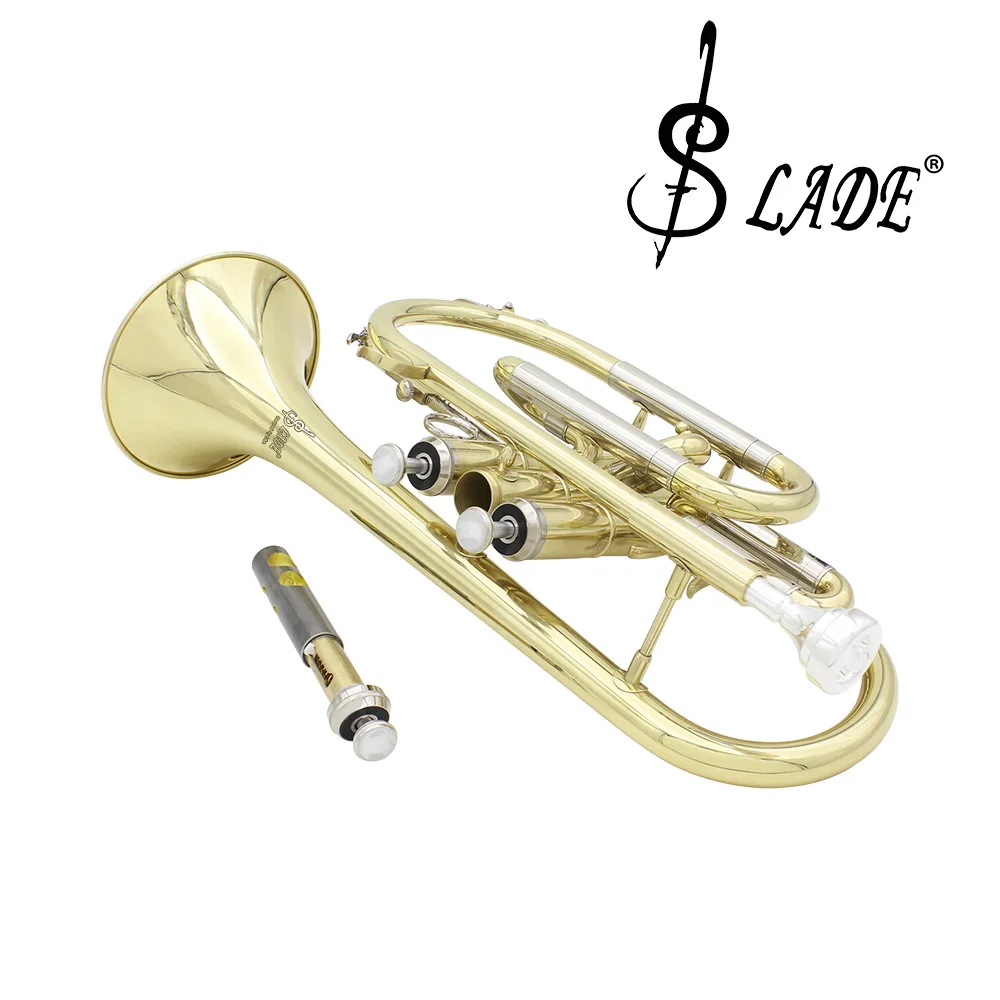 SLADE-Cornetaa Profissional De Latão, Chifre Banhado A Ouro e Prata, B-Flat Instrument, Acessórios De Caixa