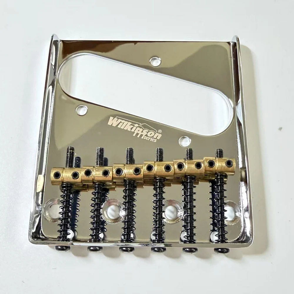 Puente Vintage Wilkinson para guitarra eléctrica TL, sillines de latón, puente de guitarra TL, cromado, plateado, WOT02