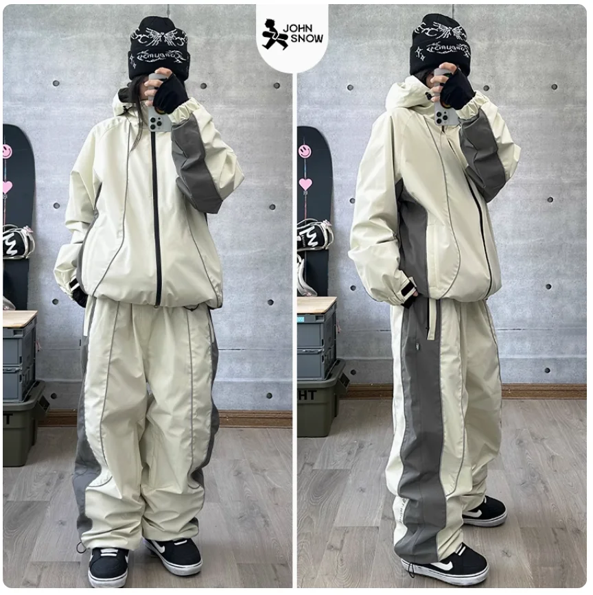 John Snow Winter Costume Snowboard Clothing Snow Mountain Men And Women's Waterproof Breathable Ski Suit Snow Jacket And Pants